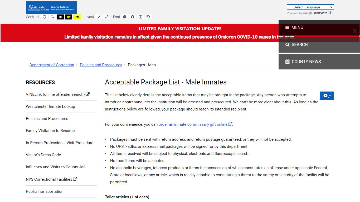 Packages - Men - Westchestergov.com