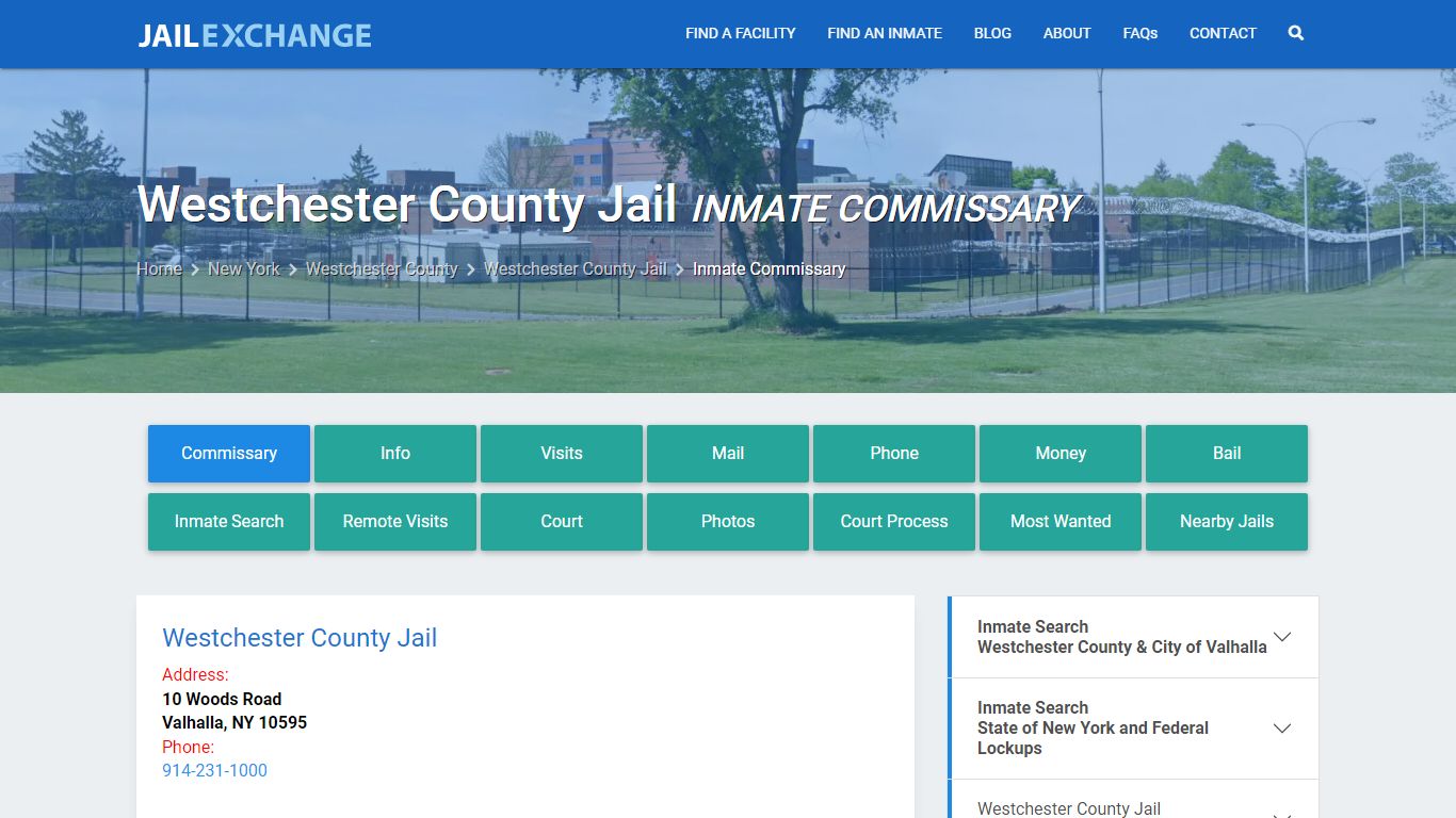Inmate Commissary, Care Packs - Westchester County Jail, NY